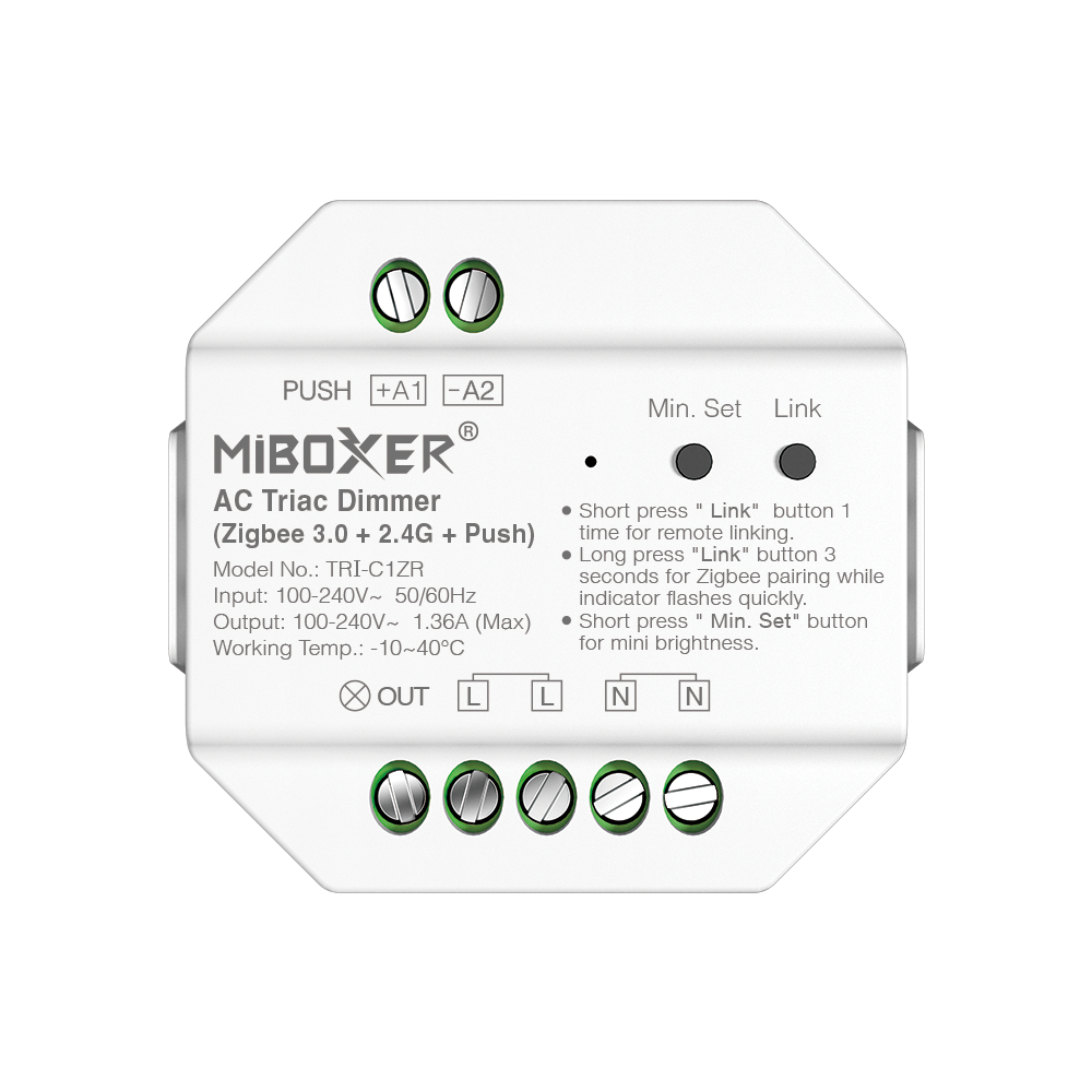 AC Triac Dimmer (Zigbee 3.0 + 2.4G + Push)